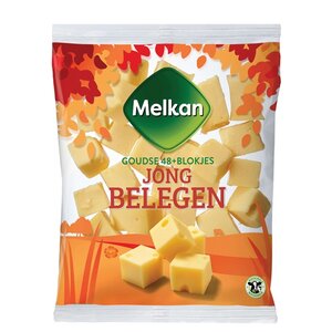 Melkan kaasblokjes Jong Belegen 250Gr
